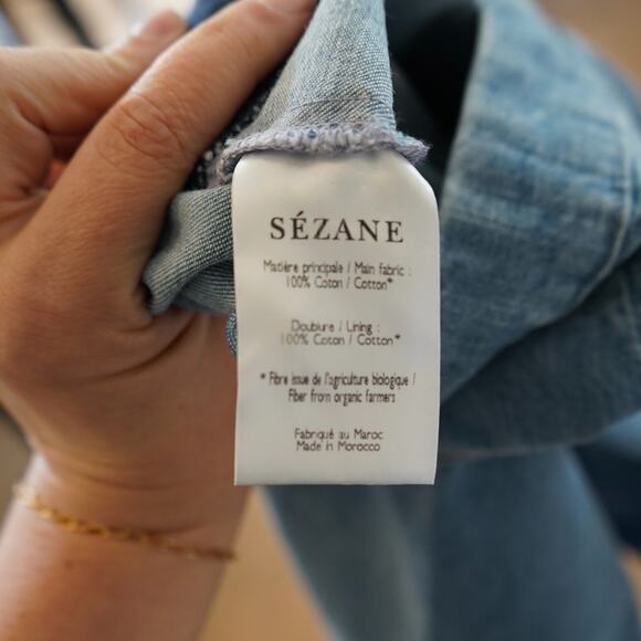 Sezane Wide Leg High Rise Jeans Size 34/ US 2 High‎ Waist Light Wash Denim - Picture 4 of 7